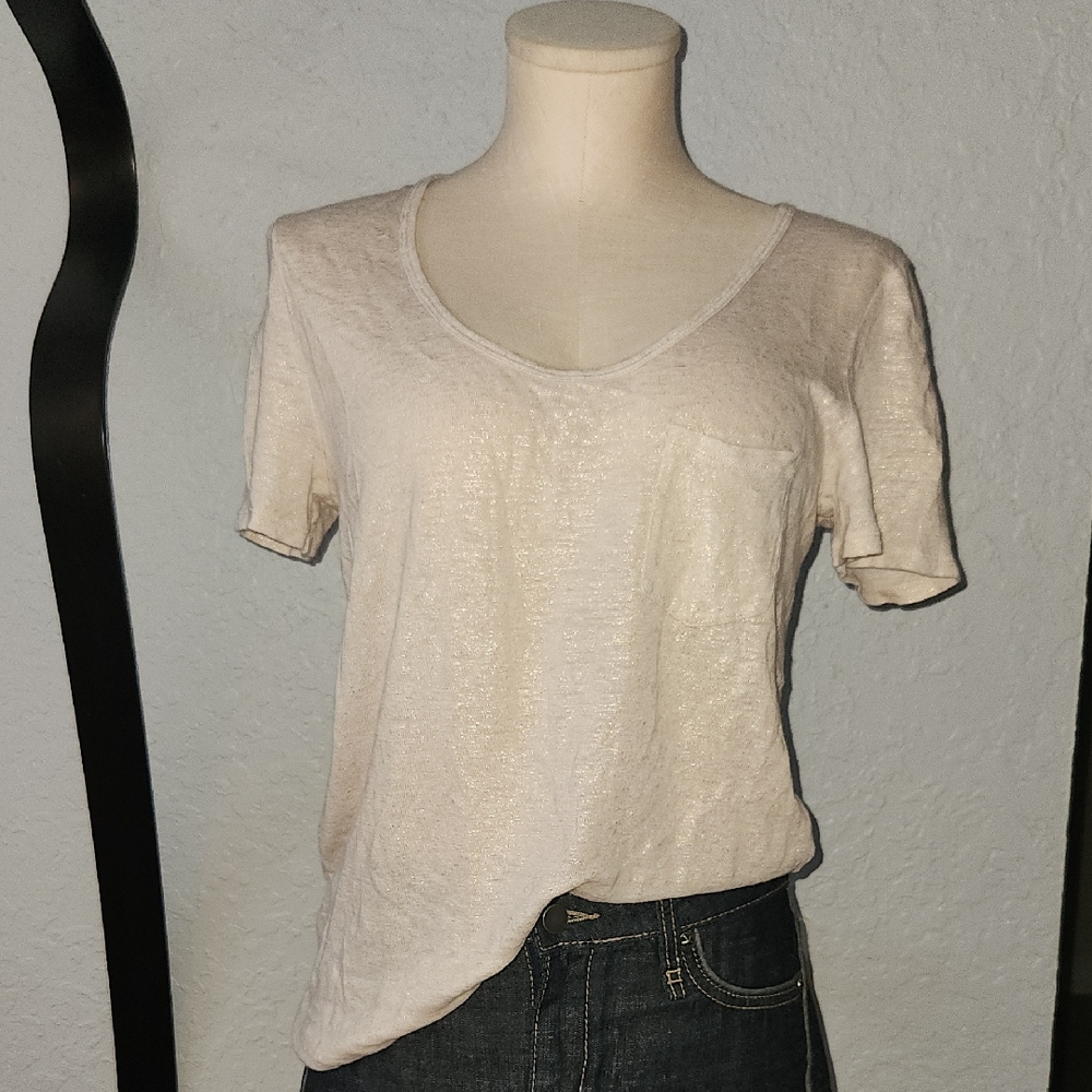 Banana Republic Cream Short Sleeve Tee